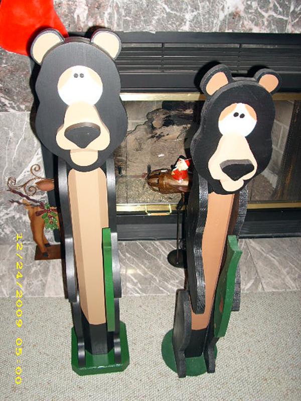 Hand Made Wooden Bears