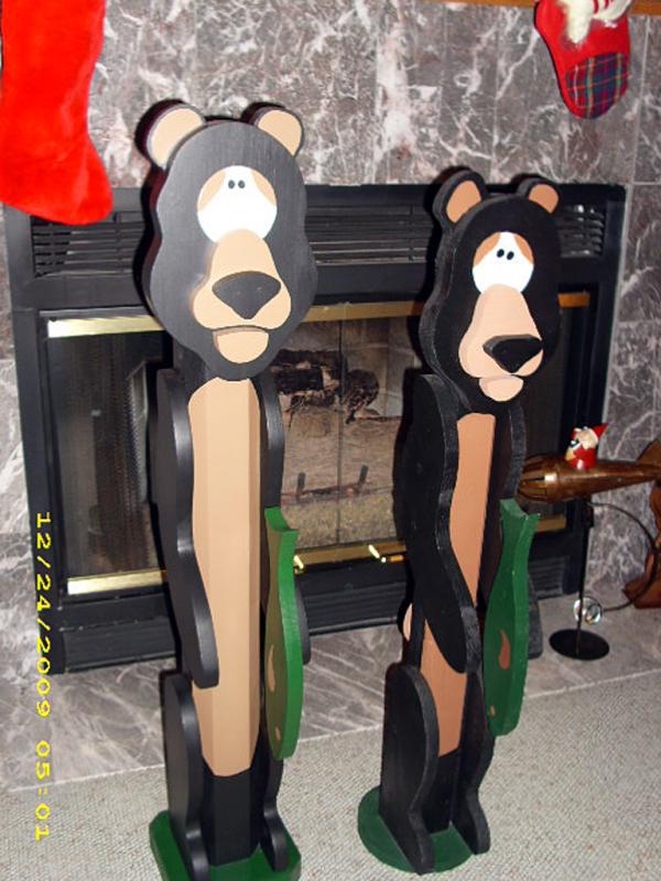 Hand Made Wooden Bears