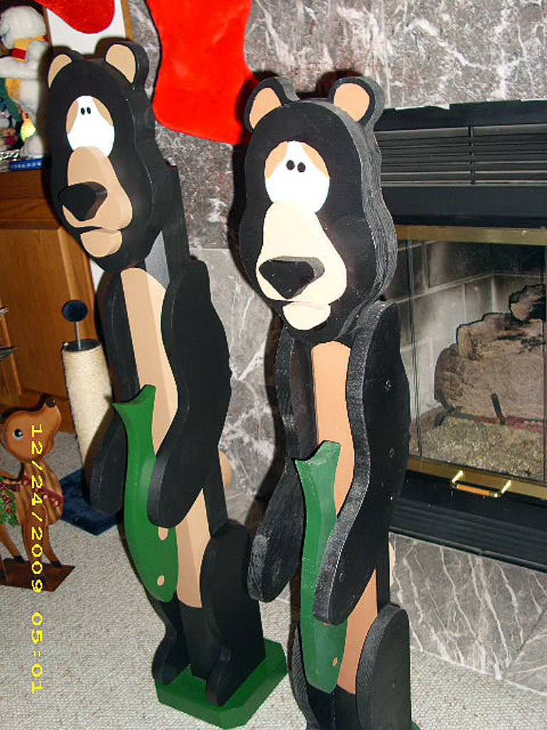 Hand Made Wooden Bears