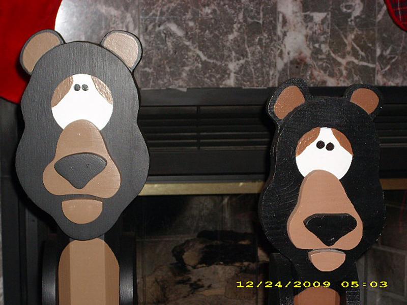 Hand Made Wooden Bears