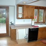 Upper cabinet modified to be rotated 90 degrees.