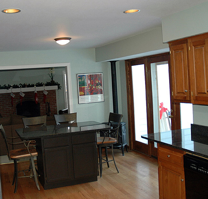 Relocated recessed can fixtures.