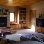 Notice the glass doors on the cabinets