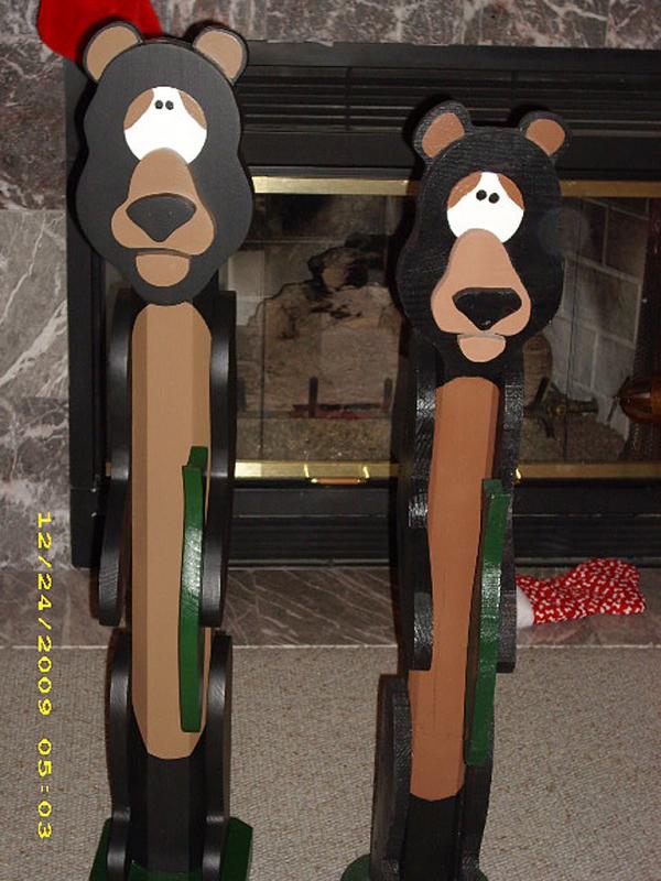 Hand Made Wooden Bears